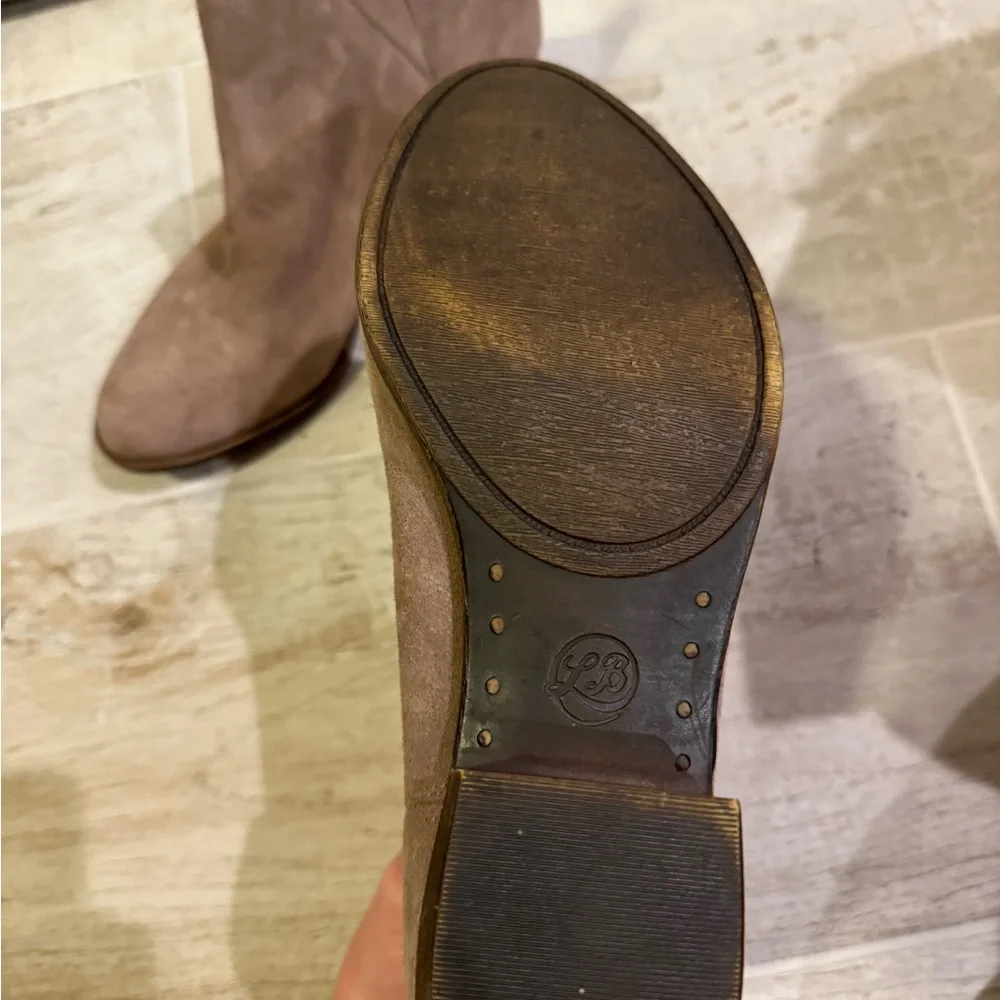 Lucky Brand Brown Suede Slip On Ankle Booties Size 8.5